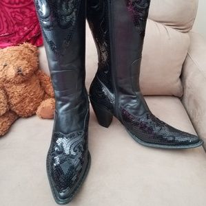 Sequins Cowboy Boots
